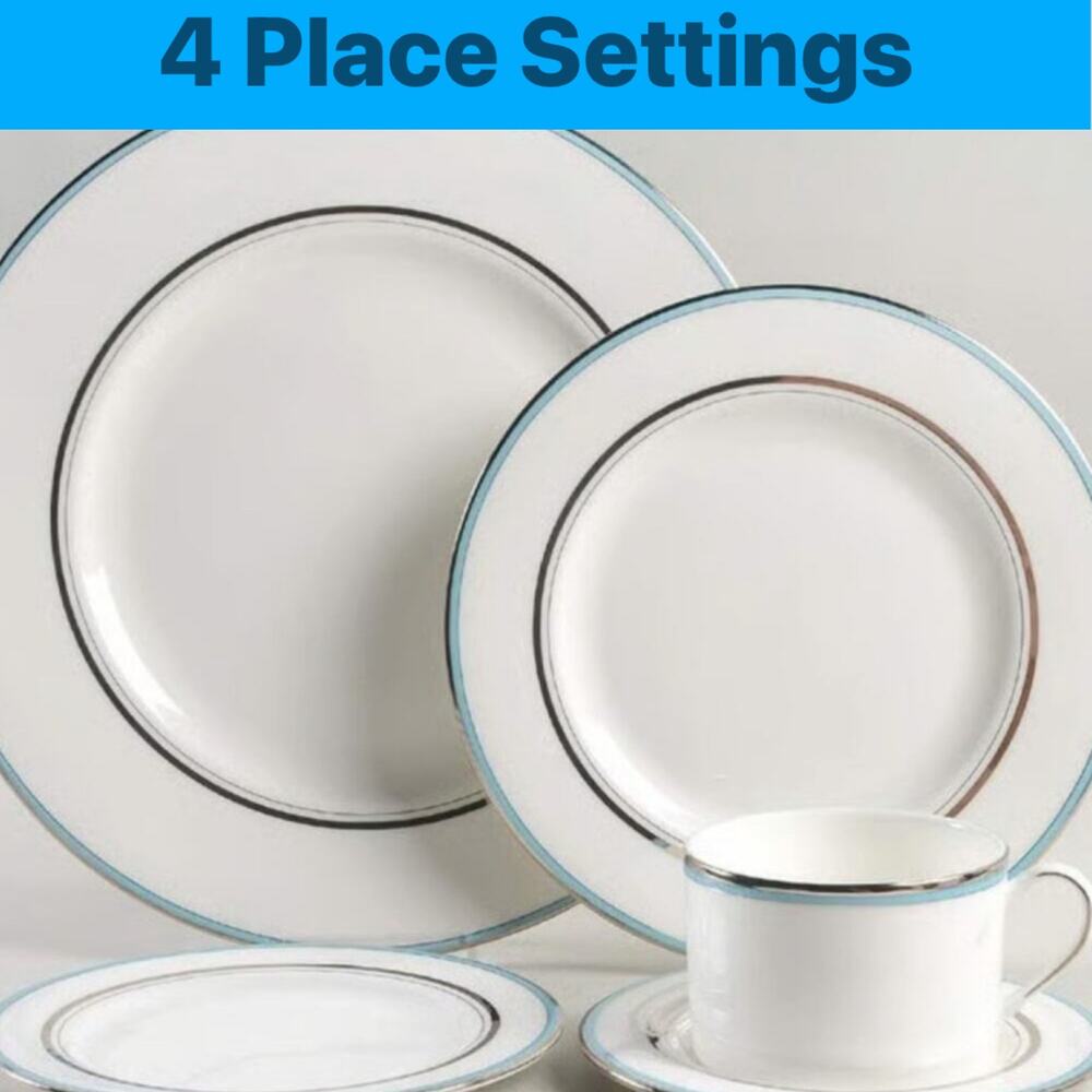 NEW 4 Kate Spade Lenox Library Lane Aqua 5 Piece Sets